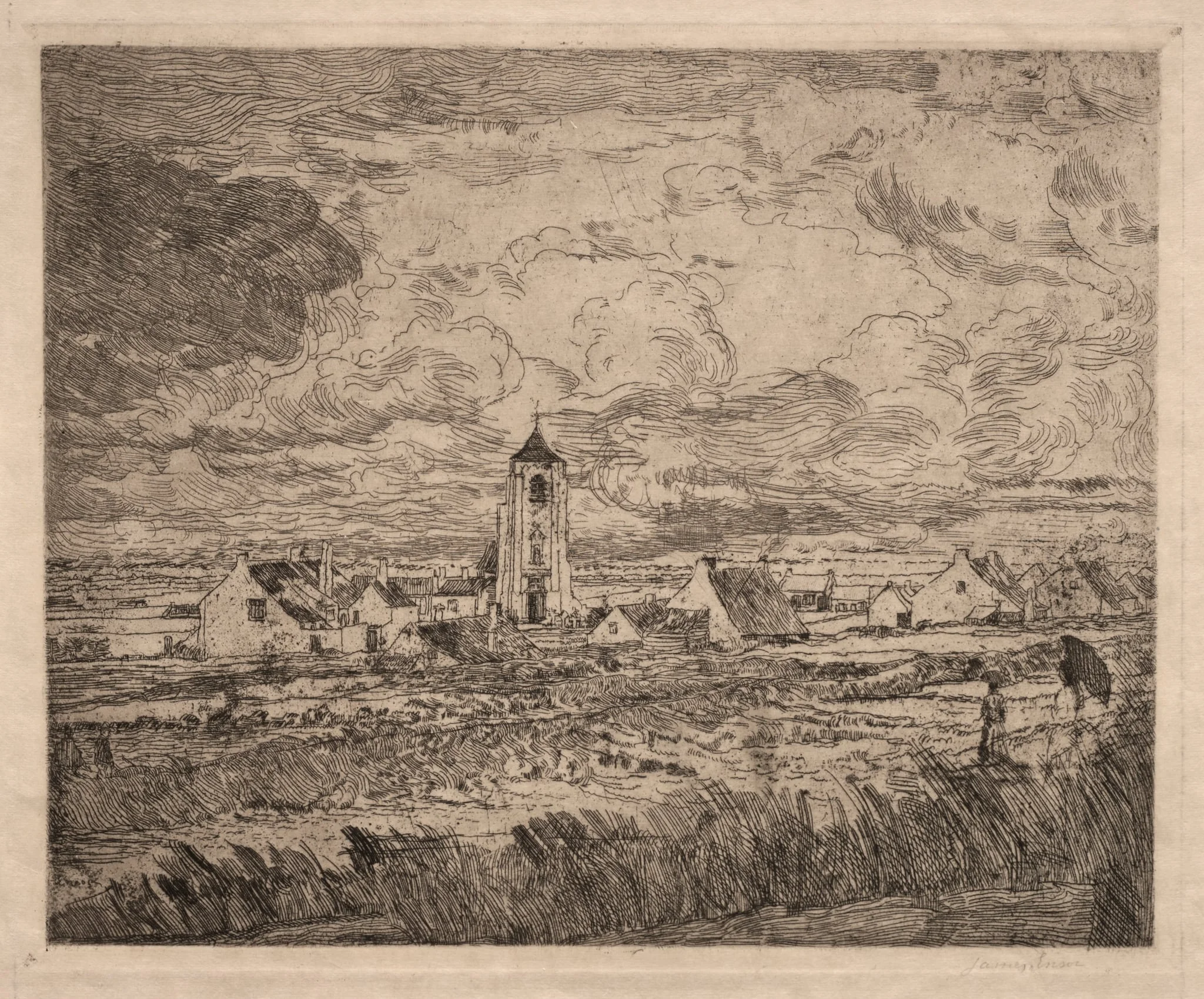 Large View of Mariakerke, by James Ensor, 1887