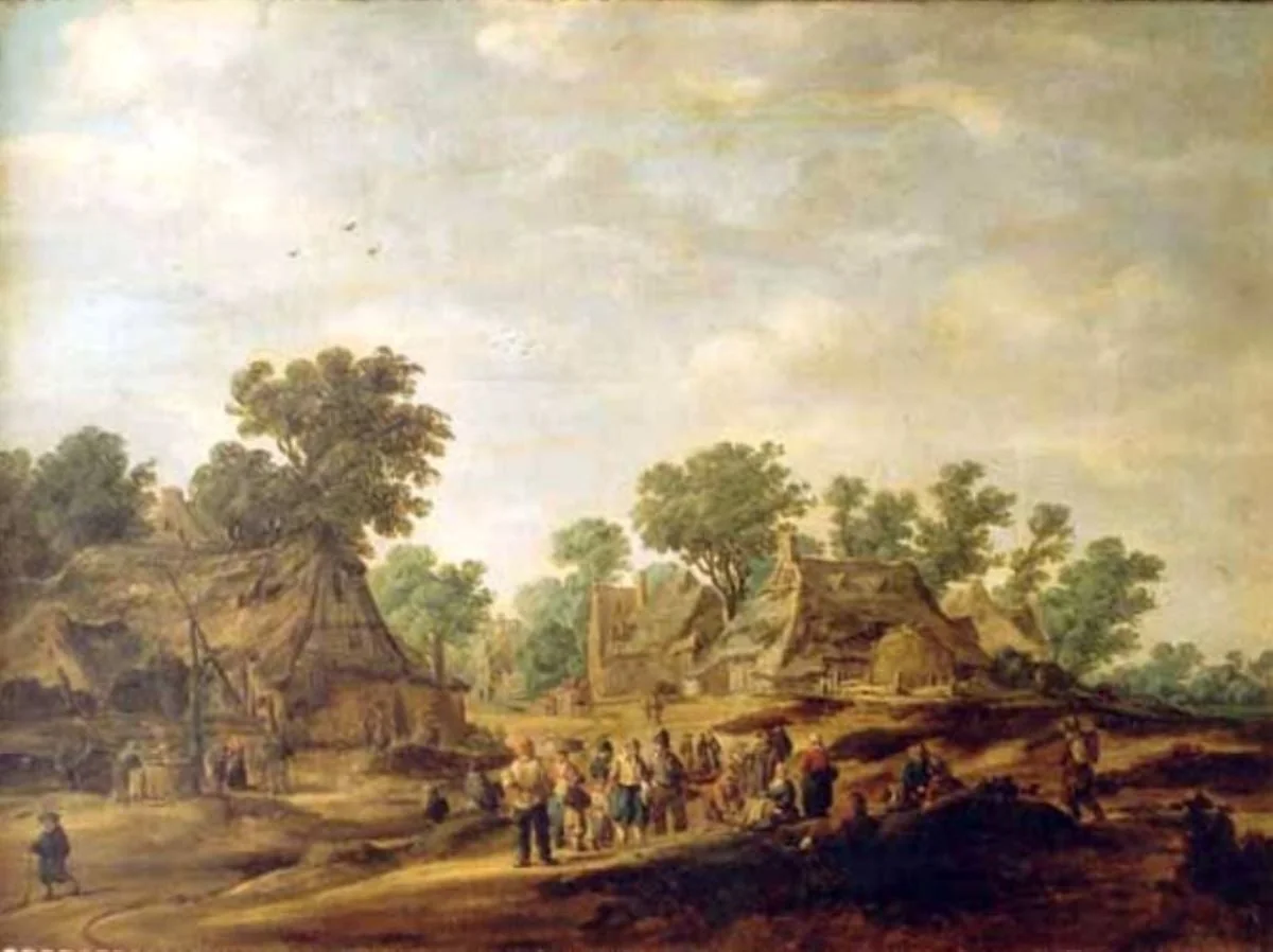 Peisaj olandez cu țărani, by Jan van Goyen, unspecified, 1650