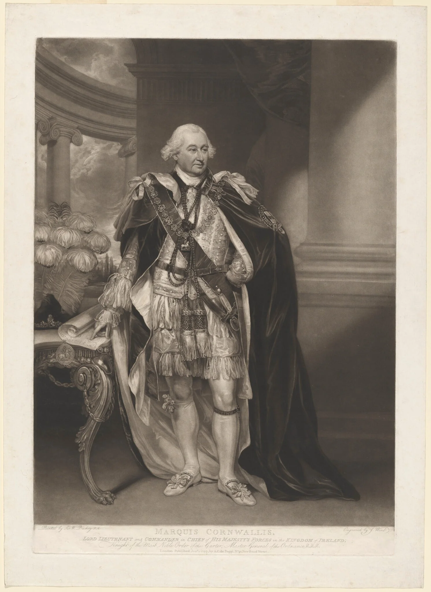 Lord Cornwallis, by William Ward, ink, 1799