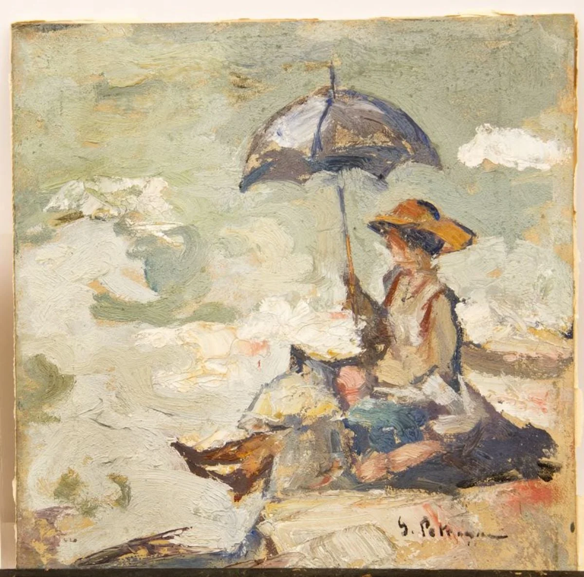Privind marea la Balcic, by Gheorghe Petrașcu, 1920