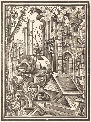 Fantasy of Perspectival Forms Set among Ruins