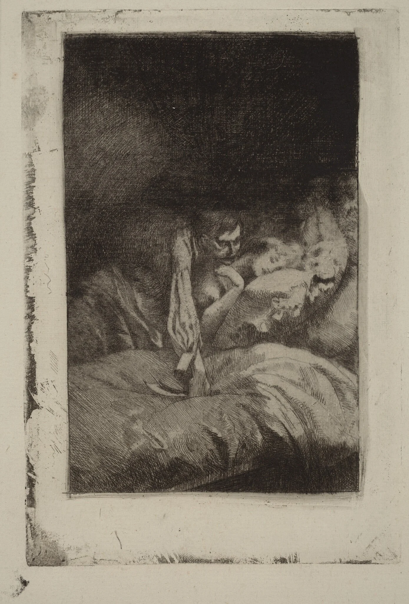 The Murder (Le Meurtre), by Paul-Albert Besnard, ink, 1885
