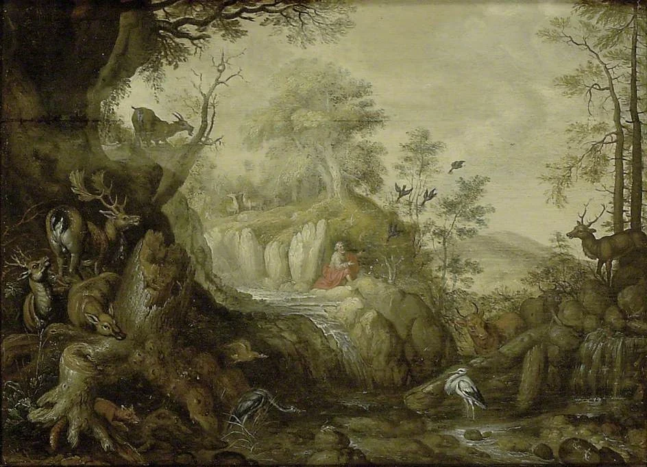 Elijah at the Brook Kerith, by Roelant Savery, oil, 1617