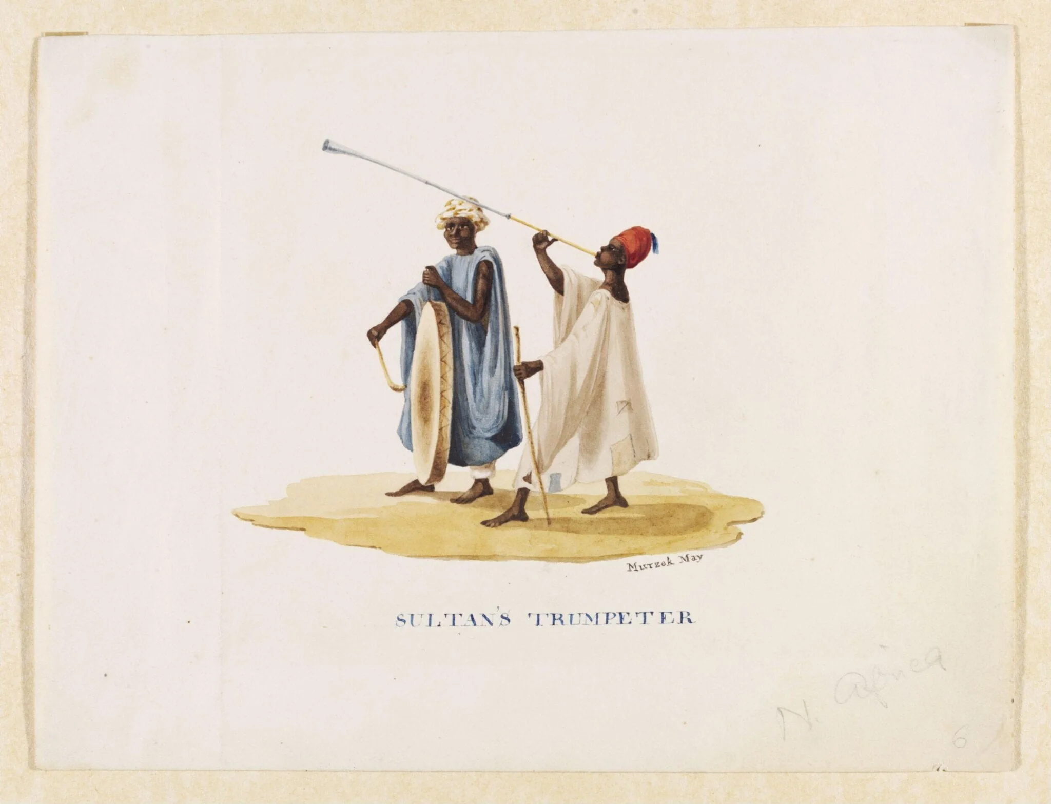 Sultan's Trumpeter, by George Francis Lyon, watercolor, 1819