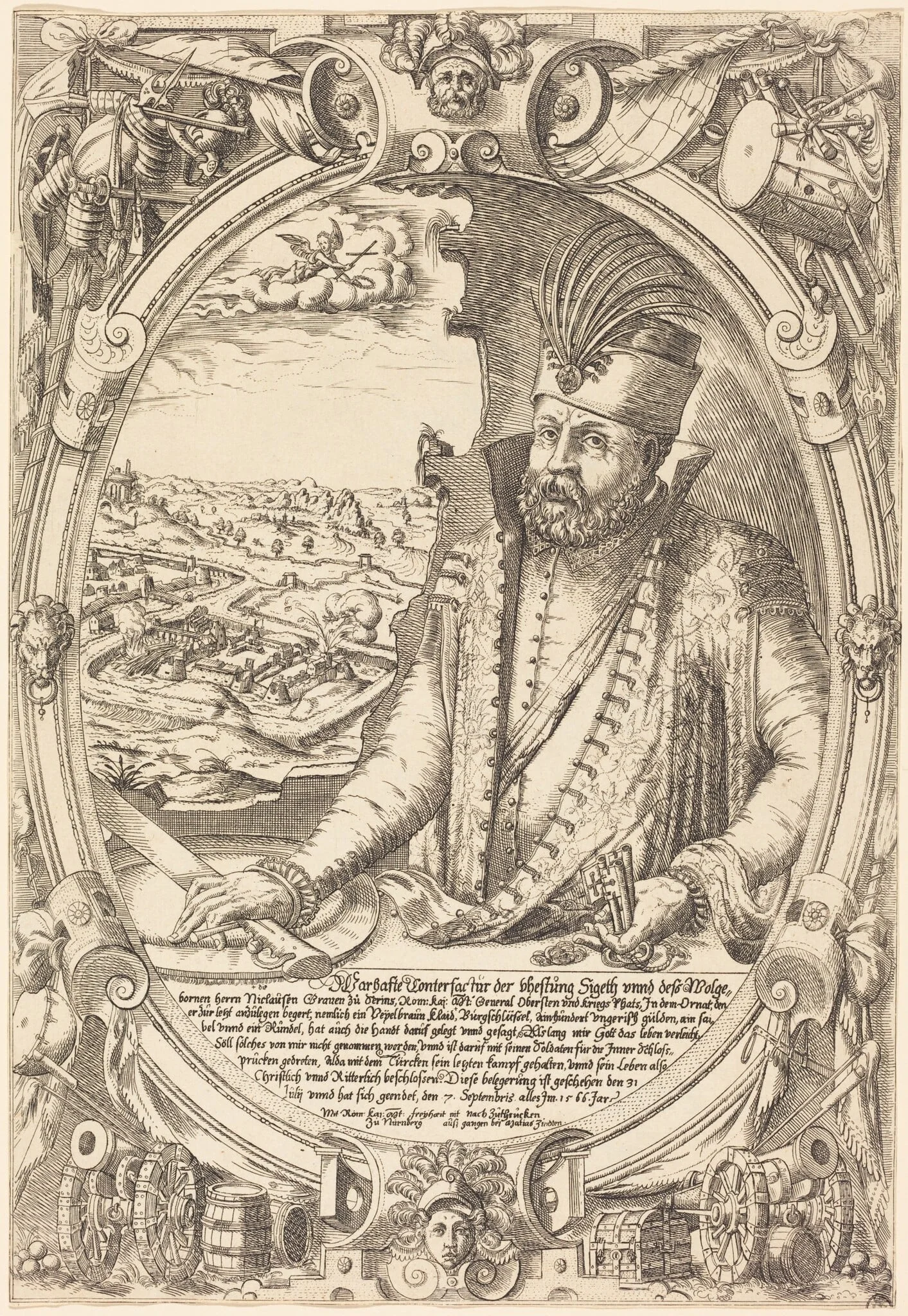 Count Nicolas Zrinyi, by Mathis Zündt, ink, 1535