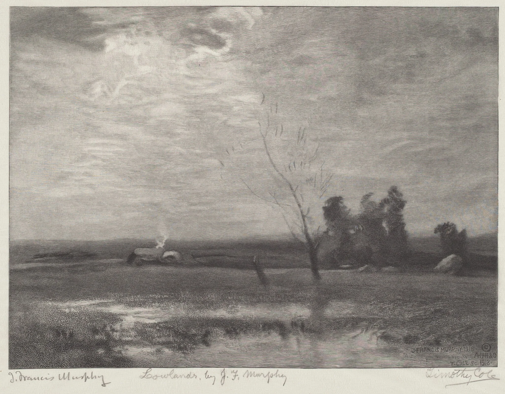 Lowlands, by Timothy Cole, ink, 1918