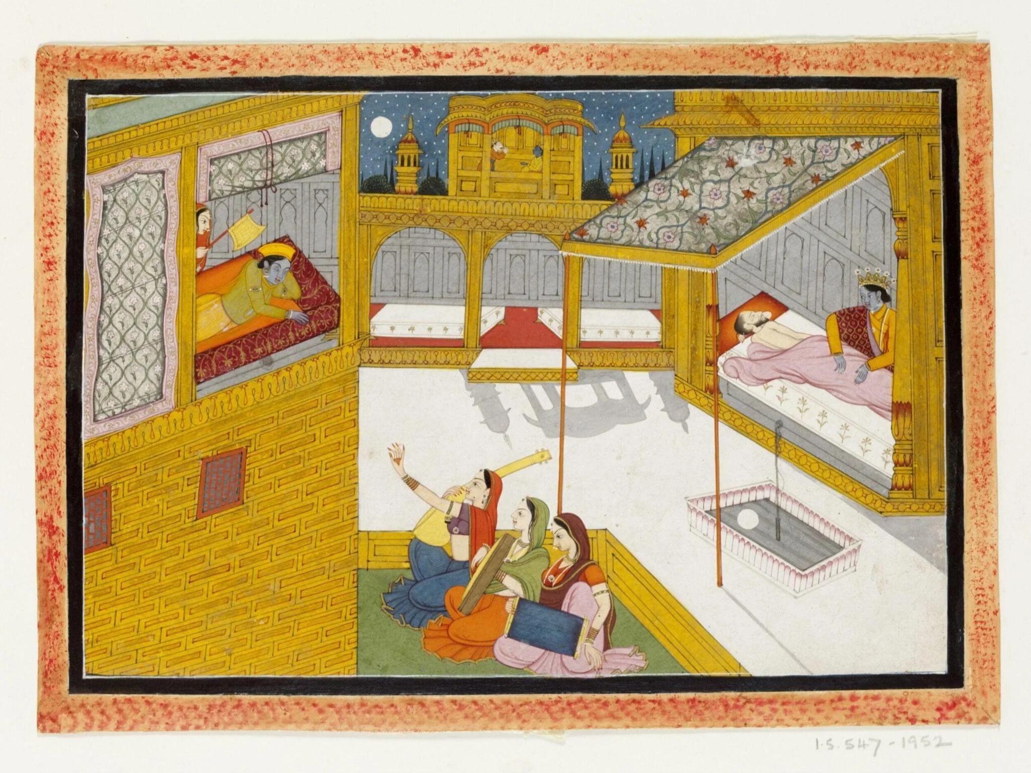 Sudama and Krishna, by Unknown, paint, 1775
