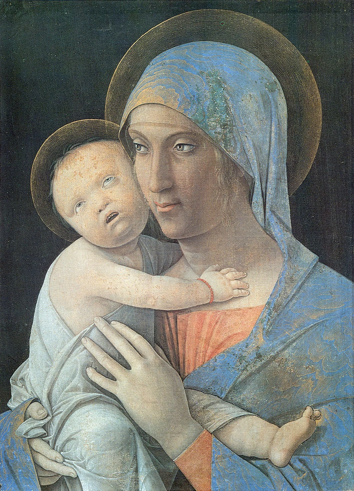 Virgin and Child, by Andrea Mantegna, tempera, 1496