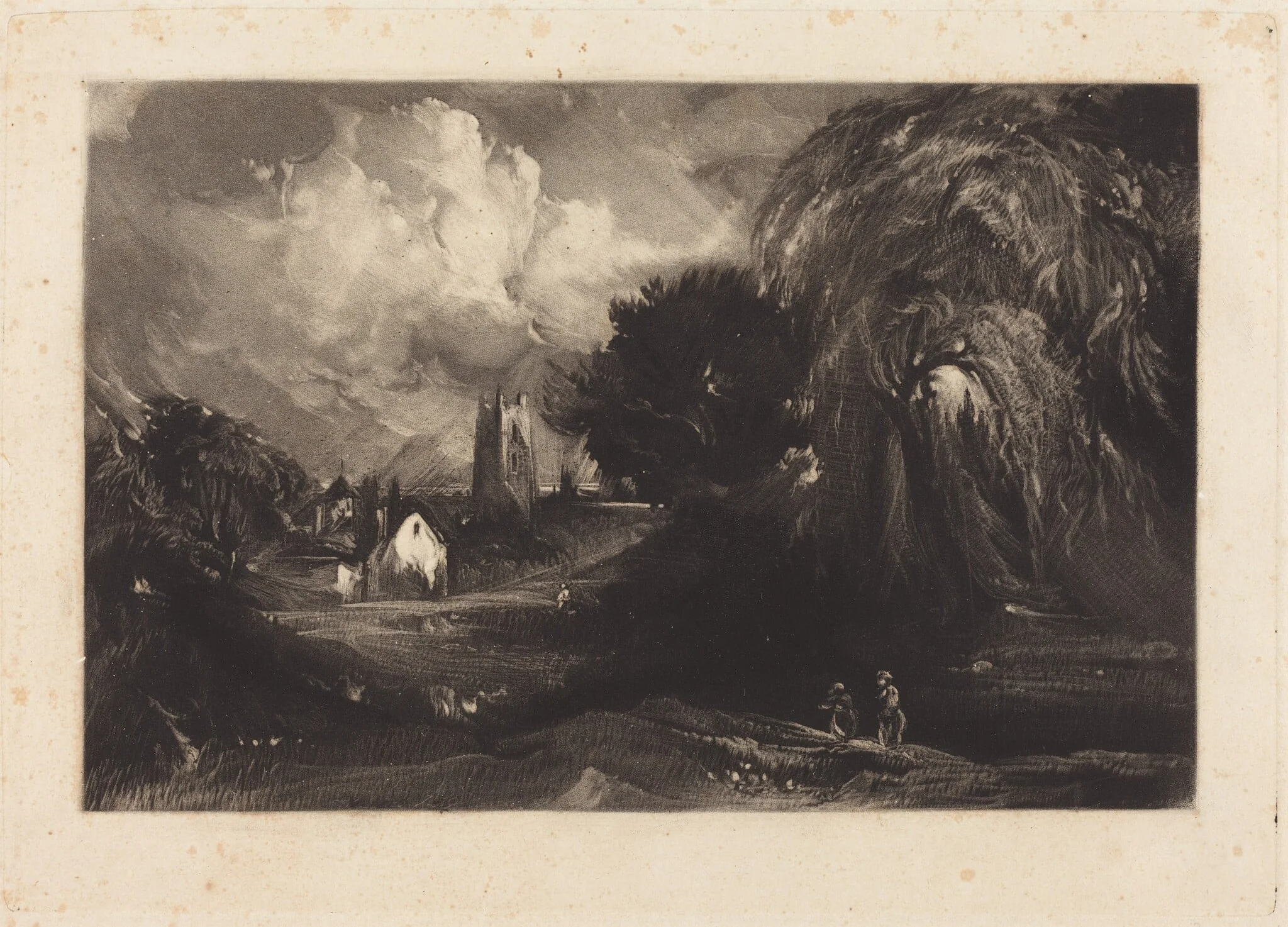 Stoke-by-Neyland, by David Lucas, ink, 1829