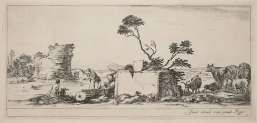 Campagna Scene with Artist Sketching