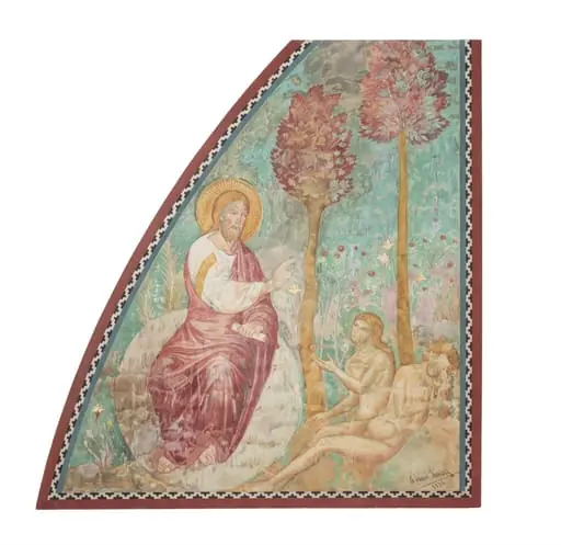 Copy after the painting The Creation of Eve  attributed to Jacobo Torriti in the Upper Church, San  Francesco, Assisi.