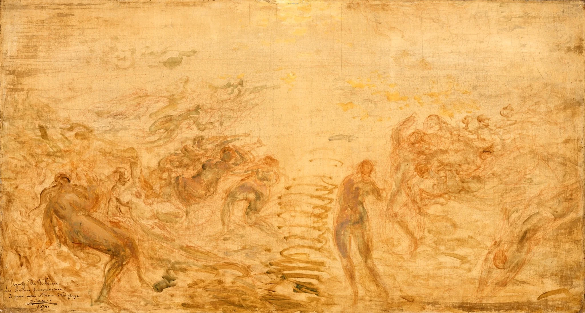 Mermaids Under Water, by Félix Ziem, unspecified, 1874