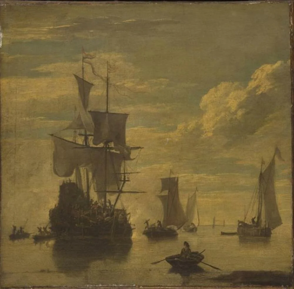 Calm Sea, by Lieve Verschuier, oil, 1664