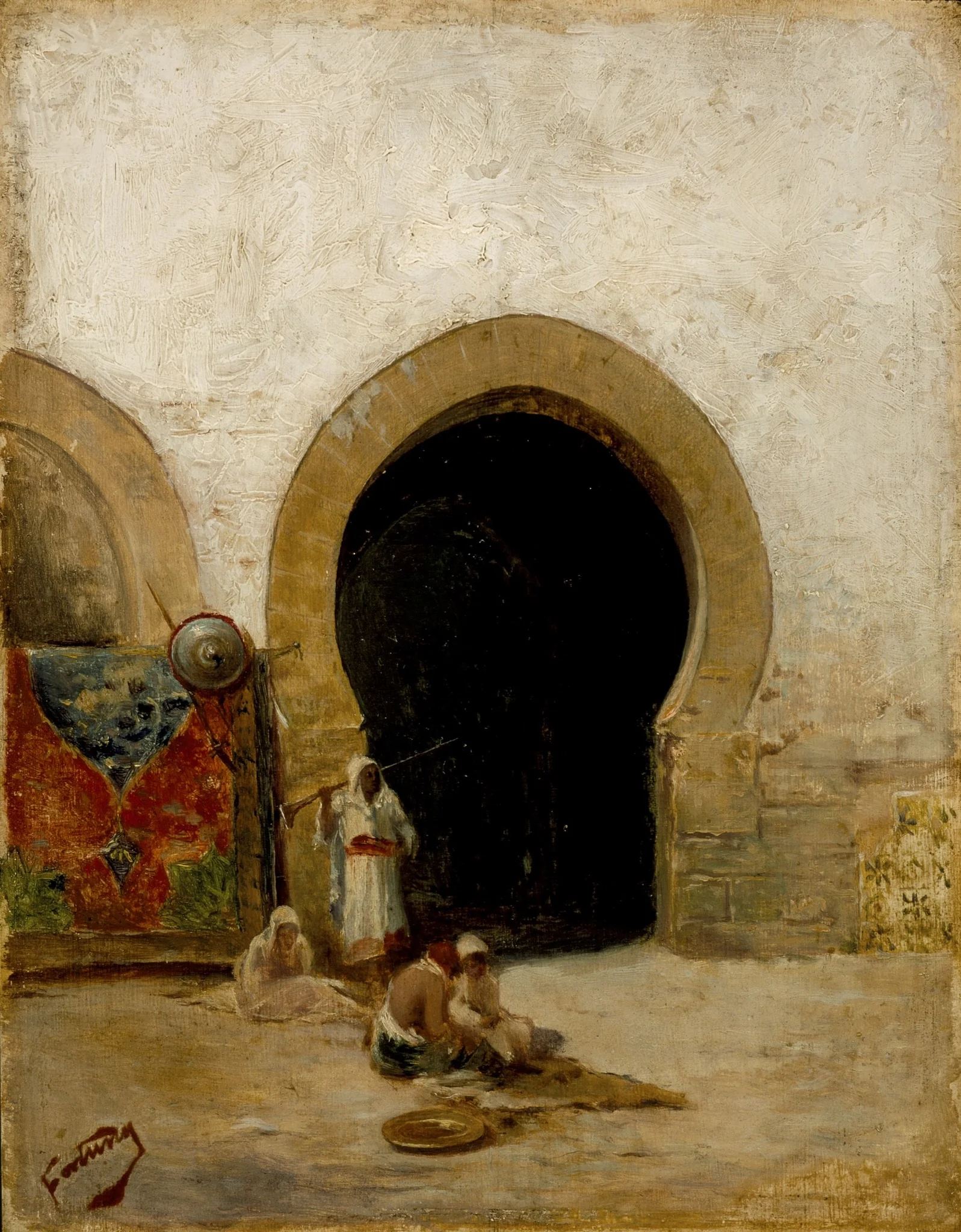 At the Gate of the Seraglio, by Mariano Fortuny Marsal, oil, 1870