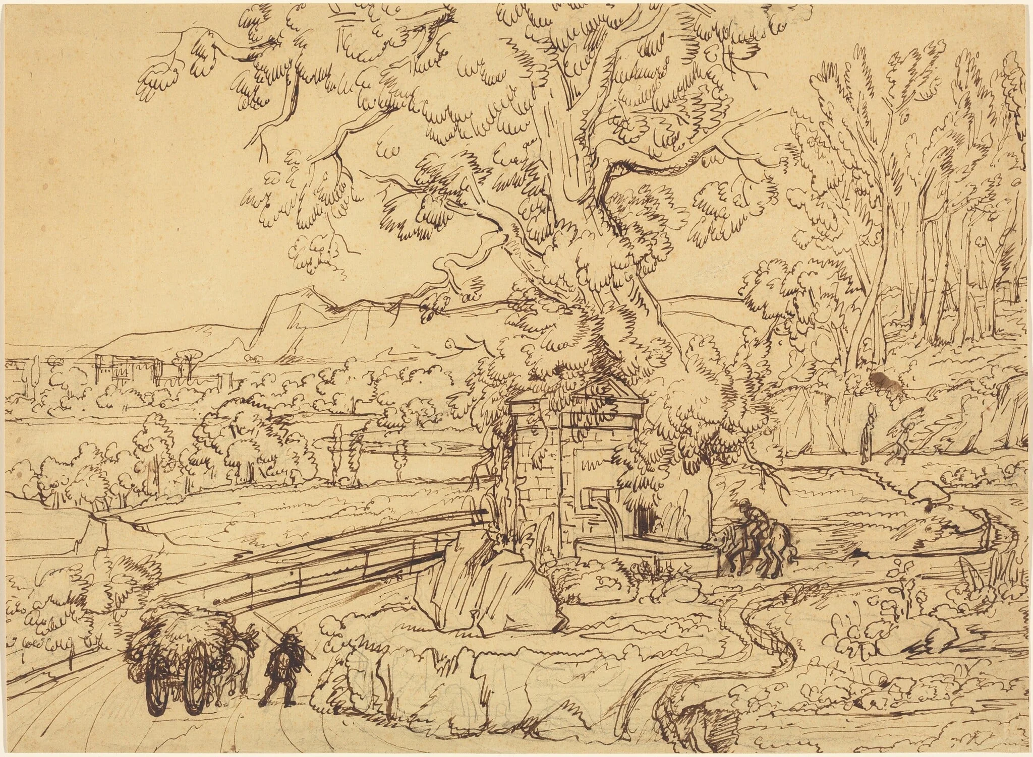 The Roman Campagna with an Ancient Fountain