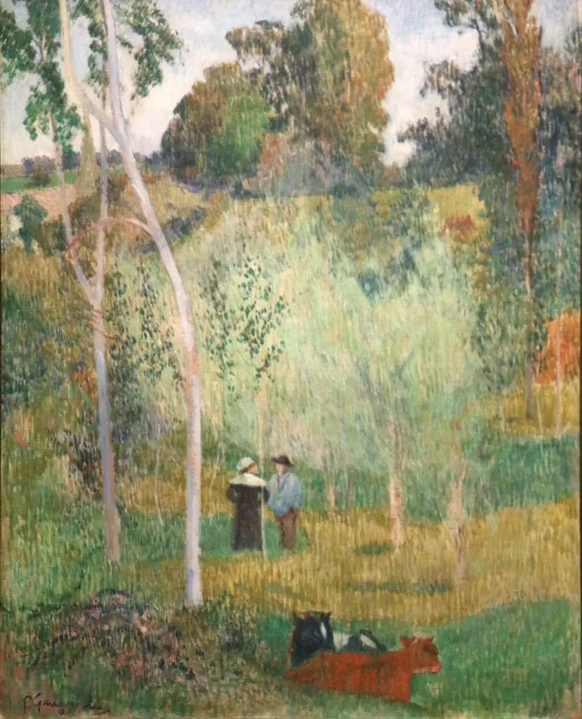 Conversation in the fields. Pont-Aven