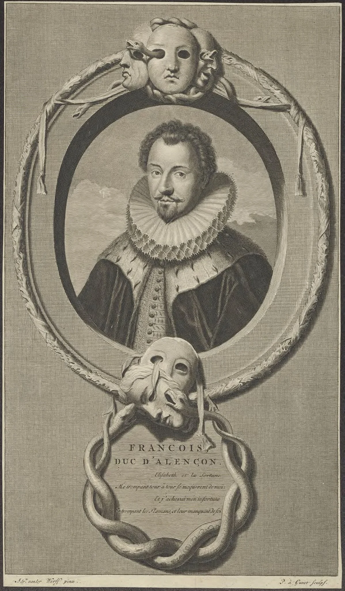 Portrait of Francois , duc d'Alençon [Duke of Anjou], by Pieter van, Gunst, unspecified, 1650