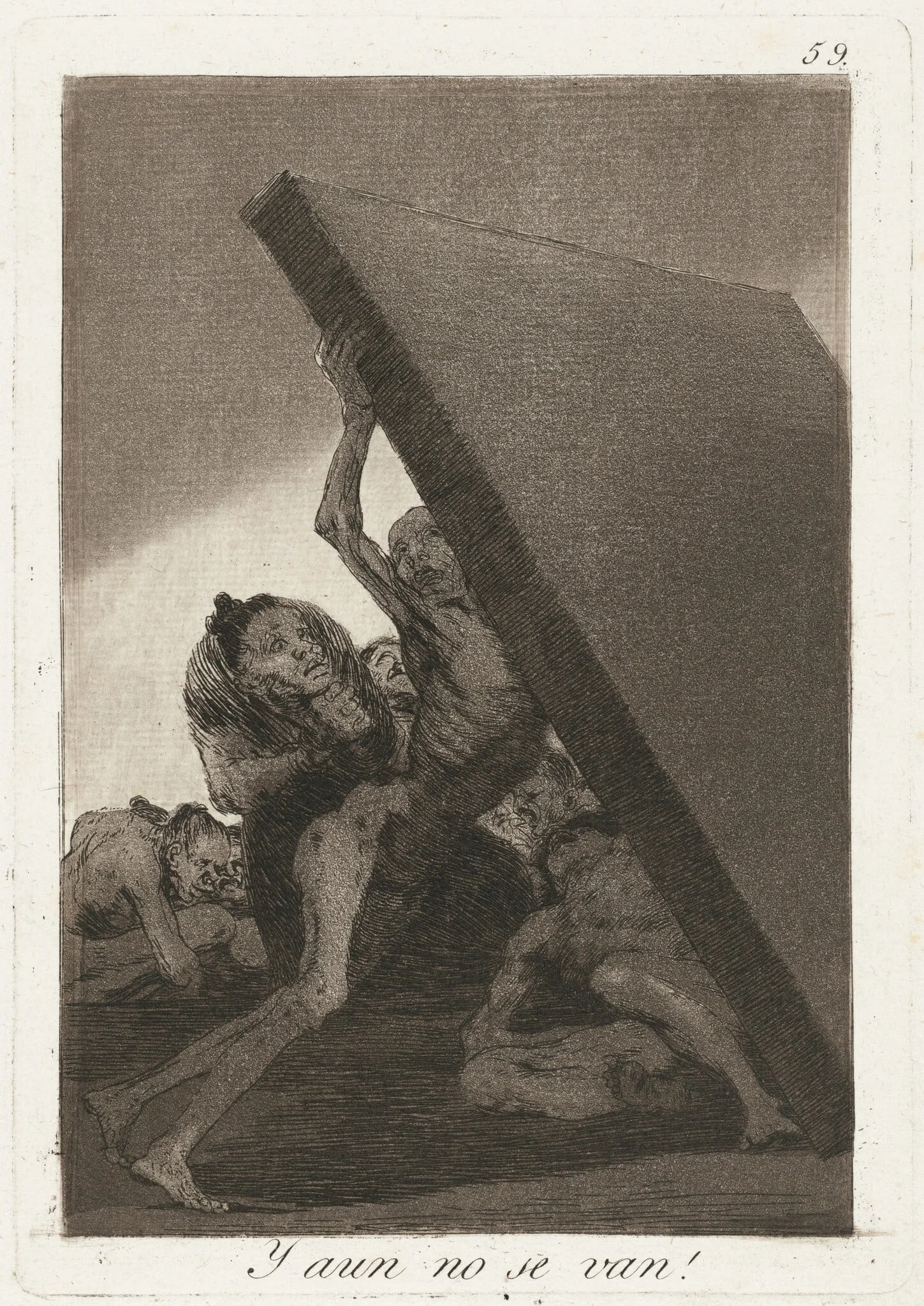 Y aun no se van! (And Still They Don't Go!), by Francisco Goya, ink, 1799