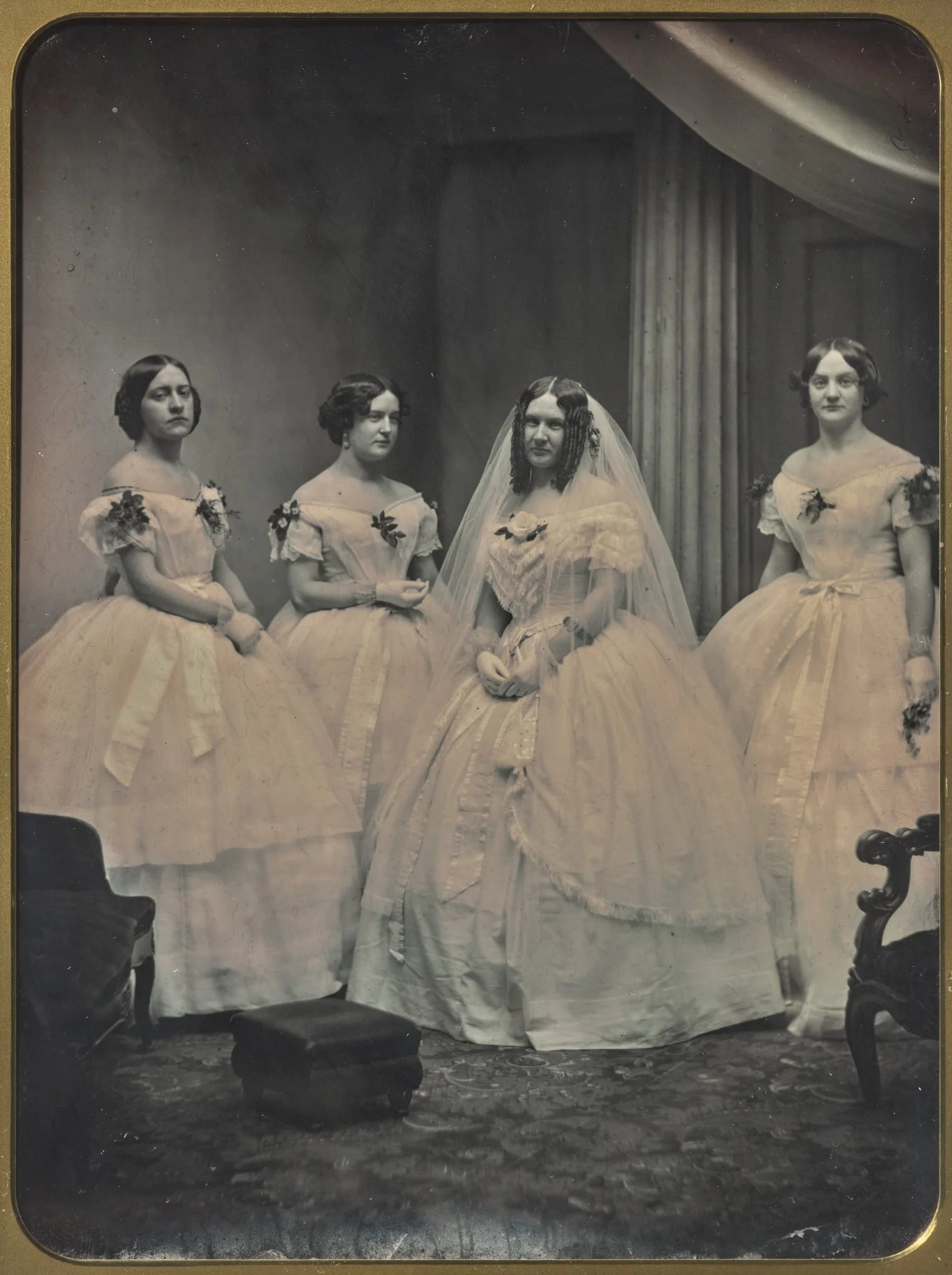 A Bride and Her Bridesmaids, by Josiah Johnson Hawes, 1851