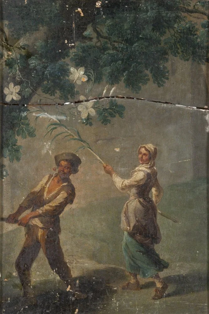 Farmers, by Unknown, oil, 1774