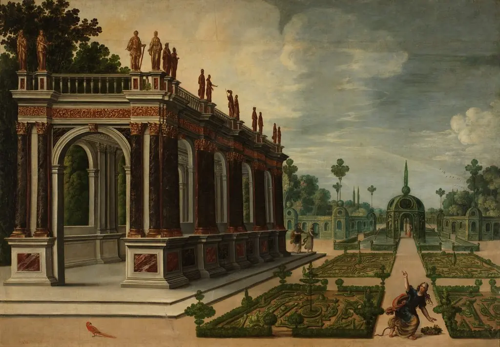 Perspectiva con jardín