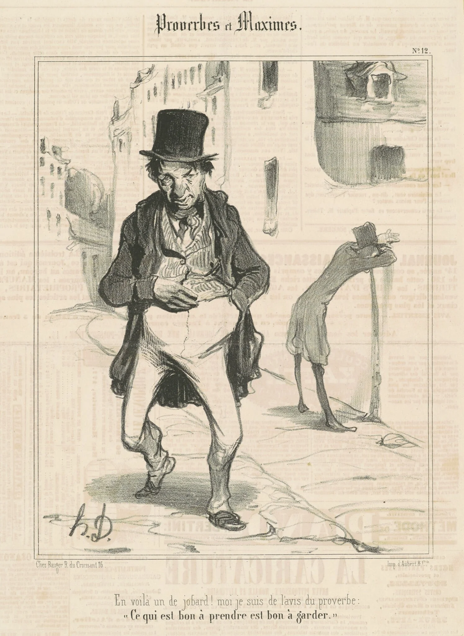 En voila un de jobard! ..., by Honoré Daumier, ink, 1840