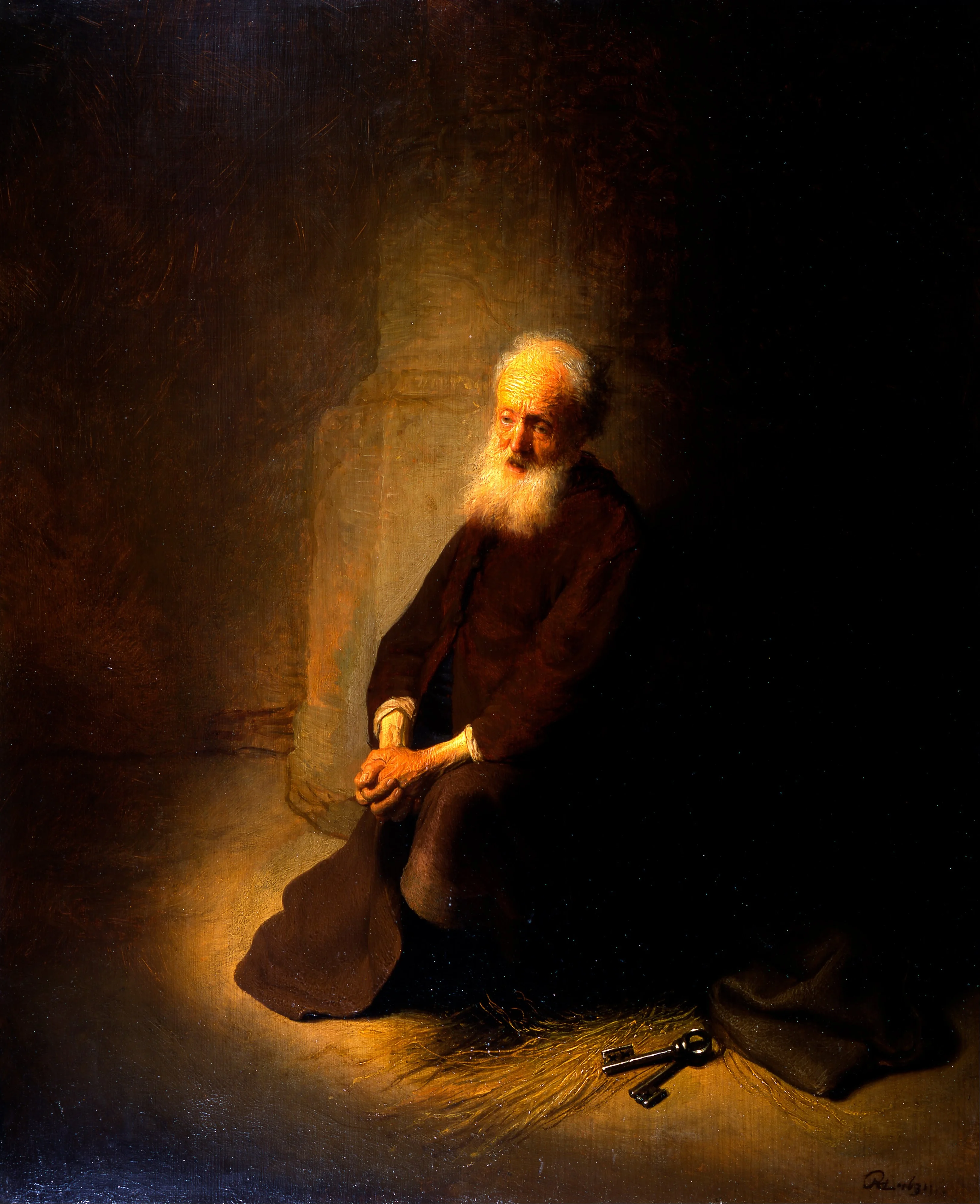 Saint Peter in prison, by Rembrandt, oil, 1631