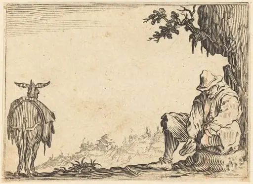 Peasant Removing His Shoe