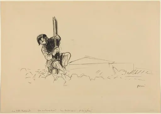 a) La fête nationale (The National Holiday) (recto); b) Woman Holding Child (verso)