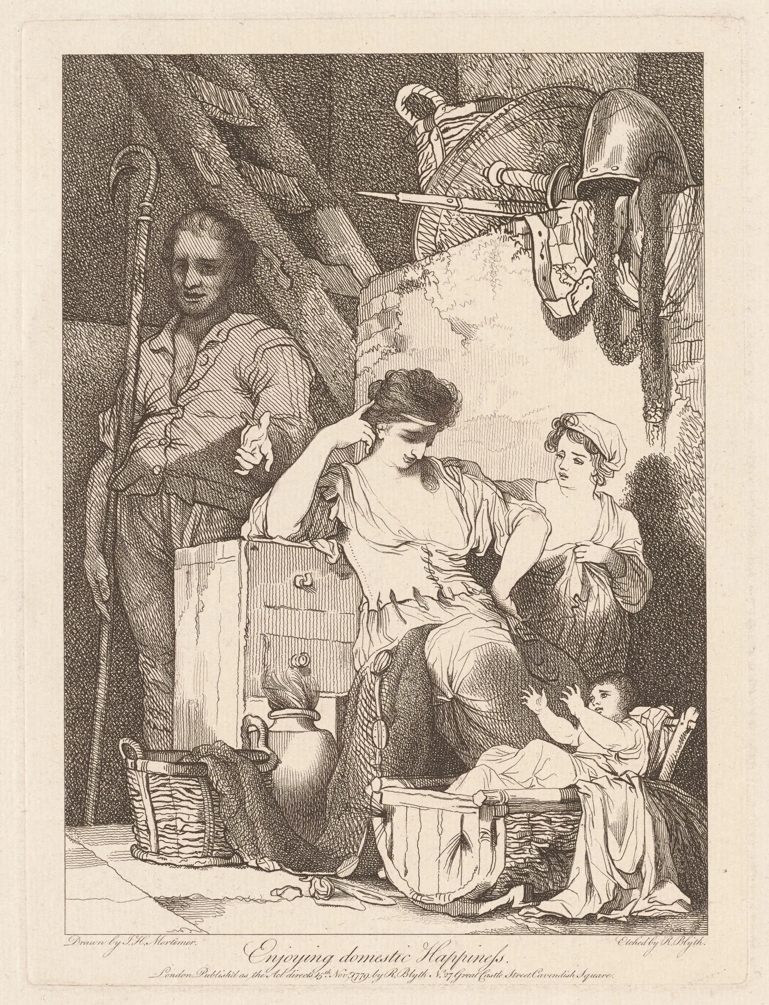 Enjoying Domestic Happiness, by Robert Blyth, ink, 1779