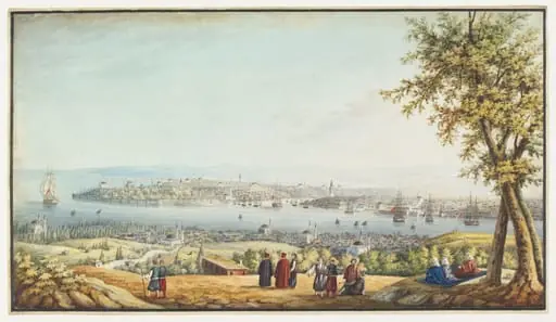 Constantinople and the Bosphorus from above Scutari