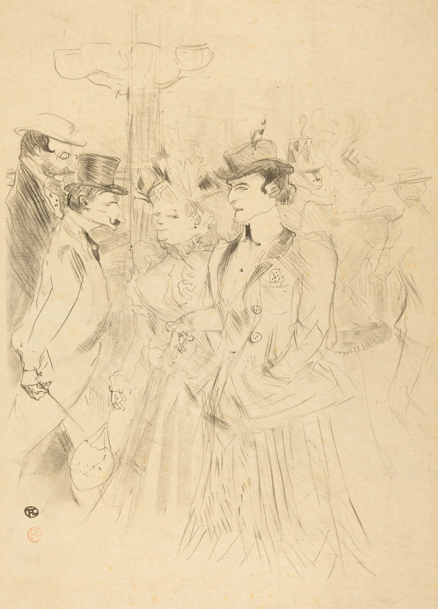 Promenade (Promenoir), by Henri de Toulouse-Lautrec, ink, 1899