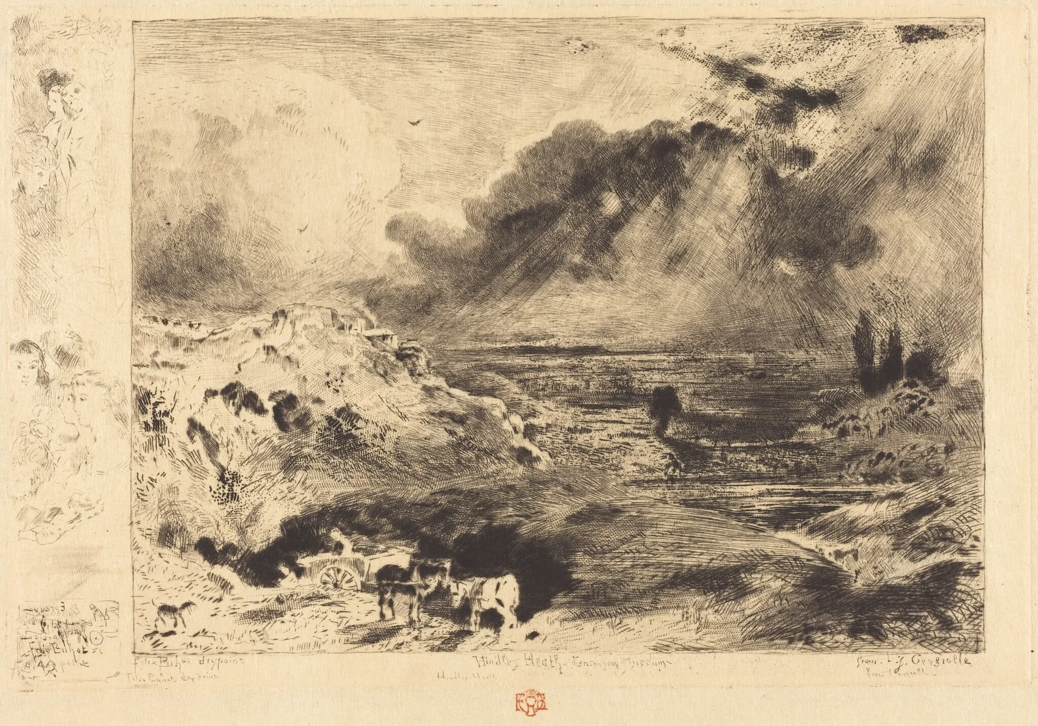 L'Orage (The Storm), by Félix-Hilaire Buhot, ink, 1879