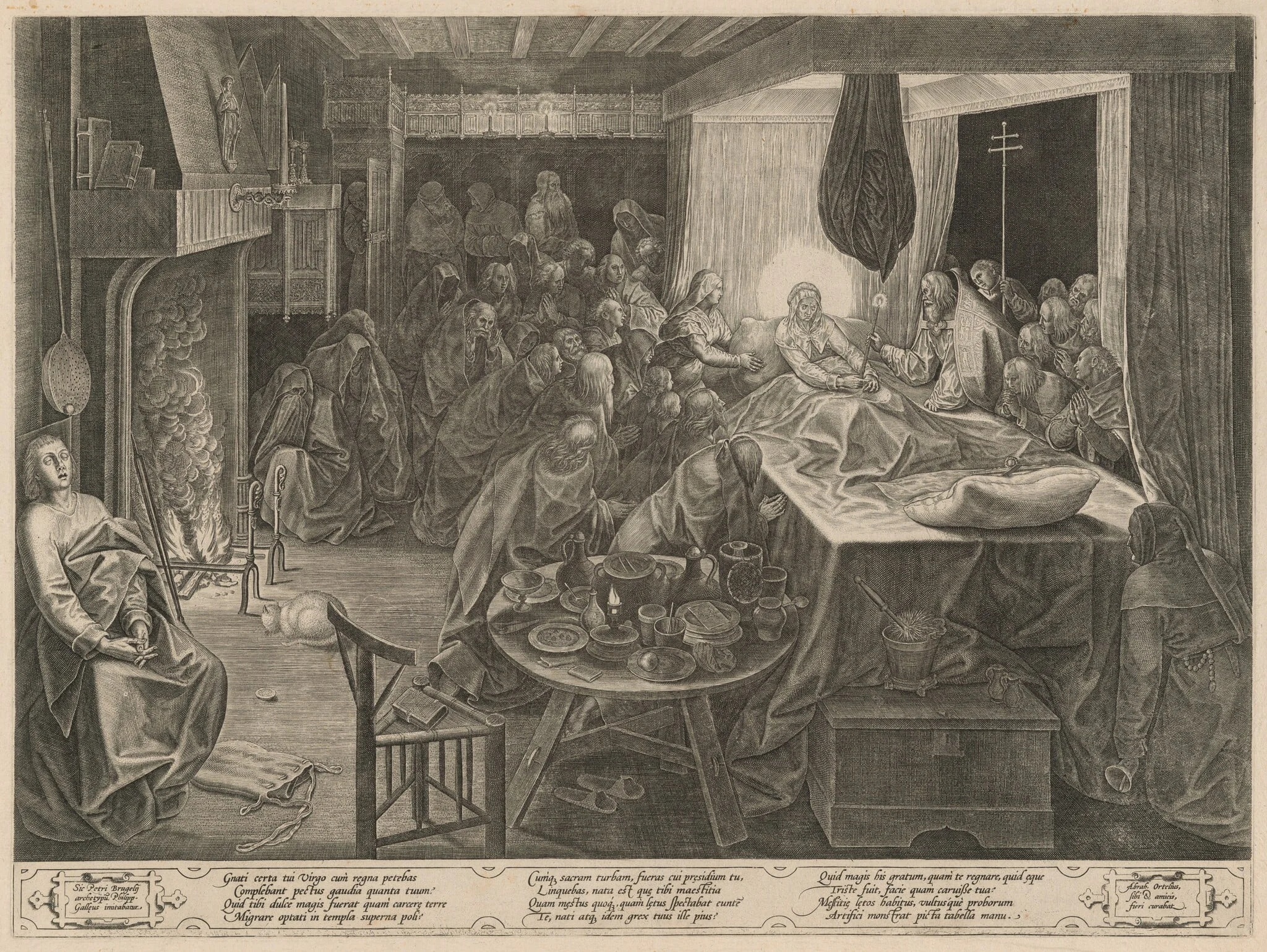 The Death of the Virgin, by Philip Galle, ink, 1574