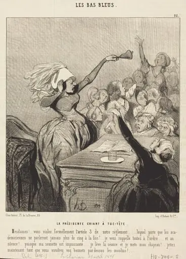 La Présidente criant a tue-tête: Mesdames!...
