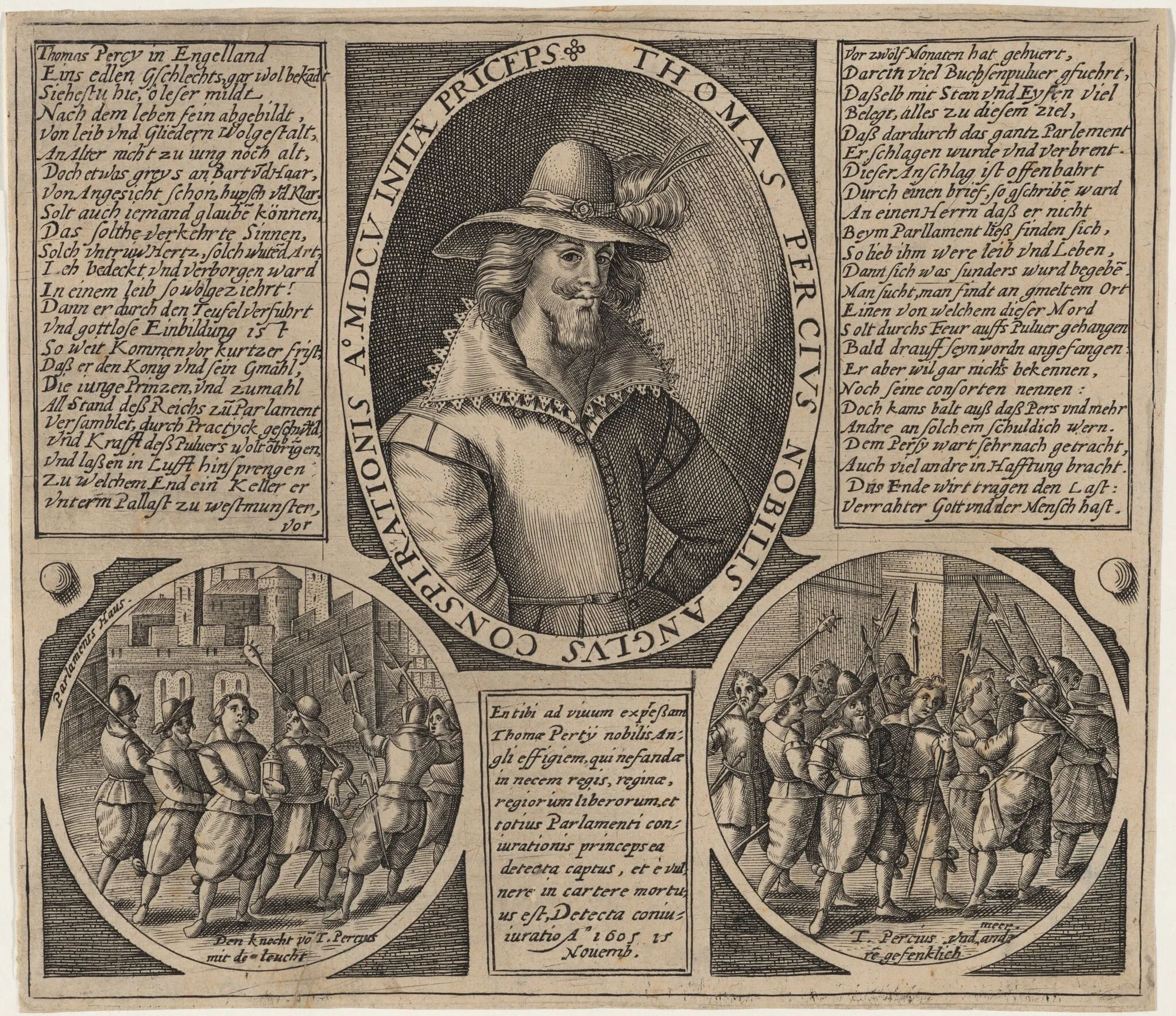 Thomas Percy and the Gunpowder Plot, by Unknown 19th Century, ink, 1850