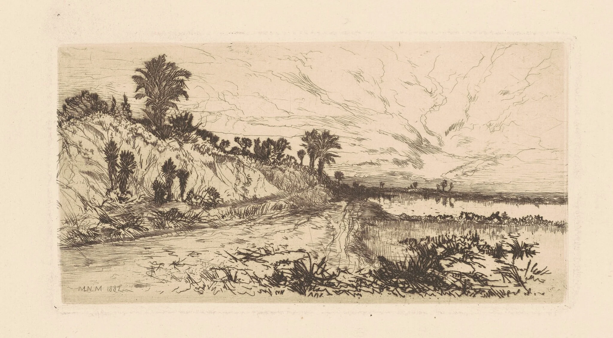 Point Isabel, Florida, by Mary Nimmo Moran, ink, 1887