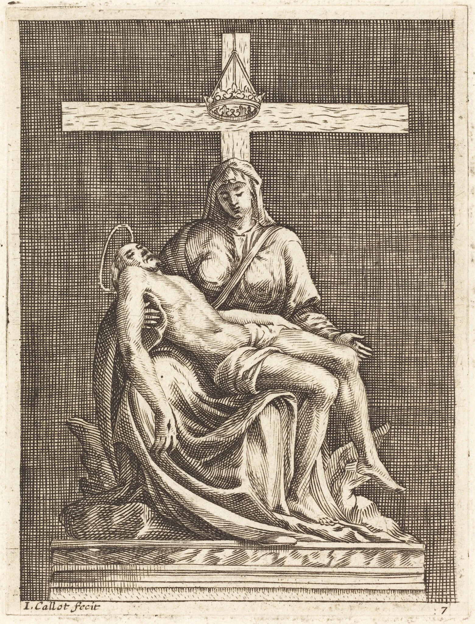 Pietà, by Jacques Callot, ink, 1610