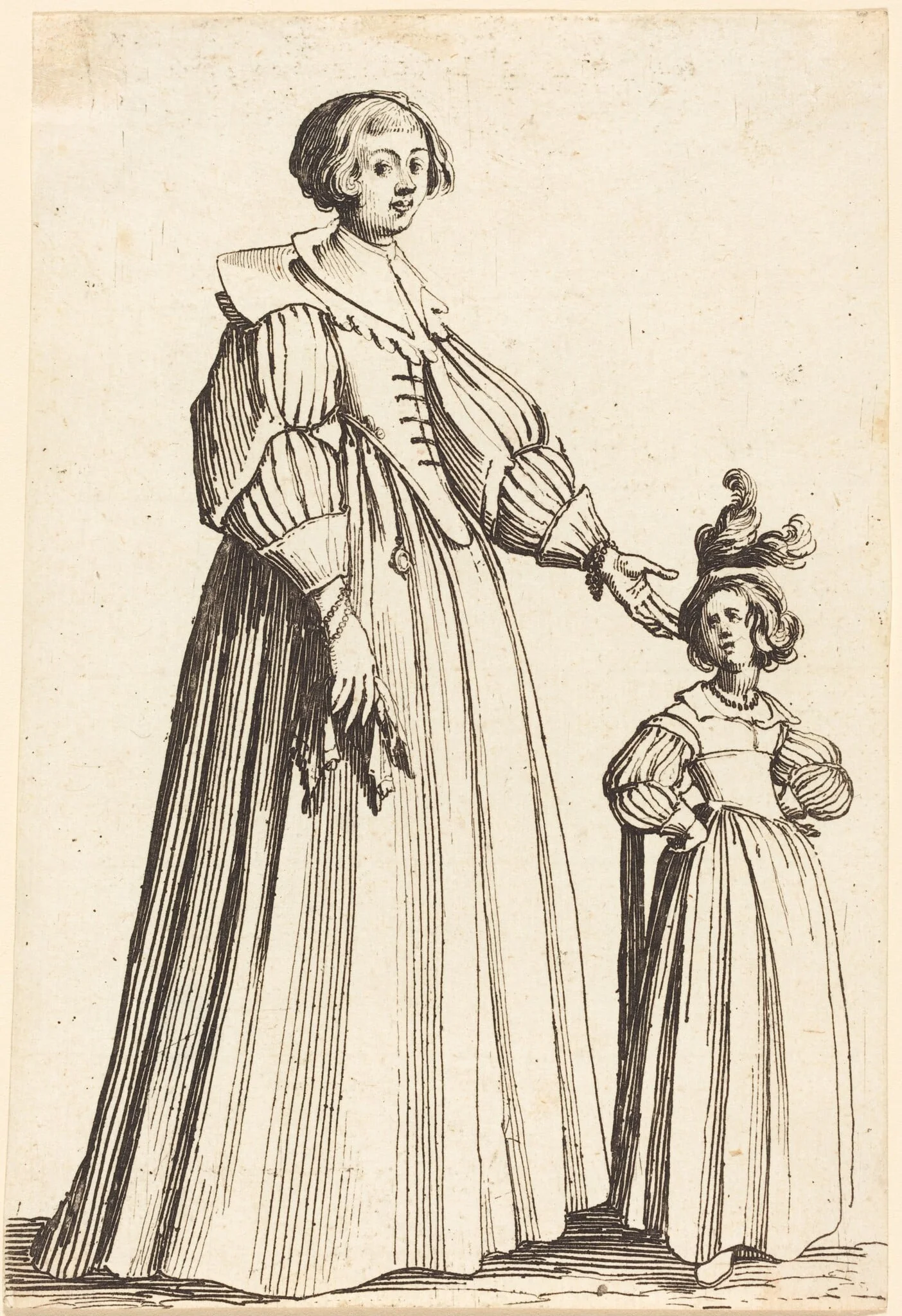 Catherine Kuttinger, Callot's Wife, by Israel Henriet, ink, 1626
