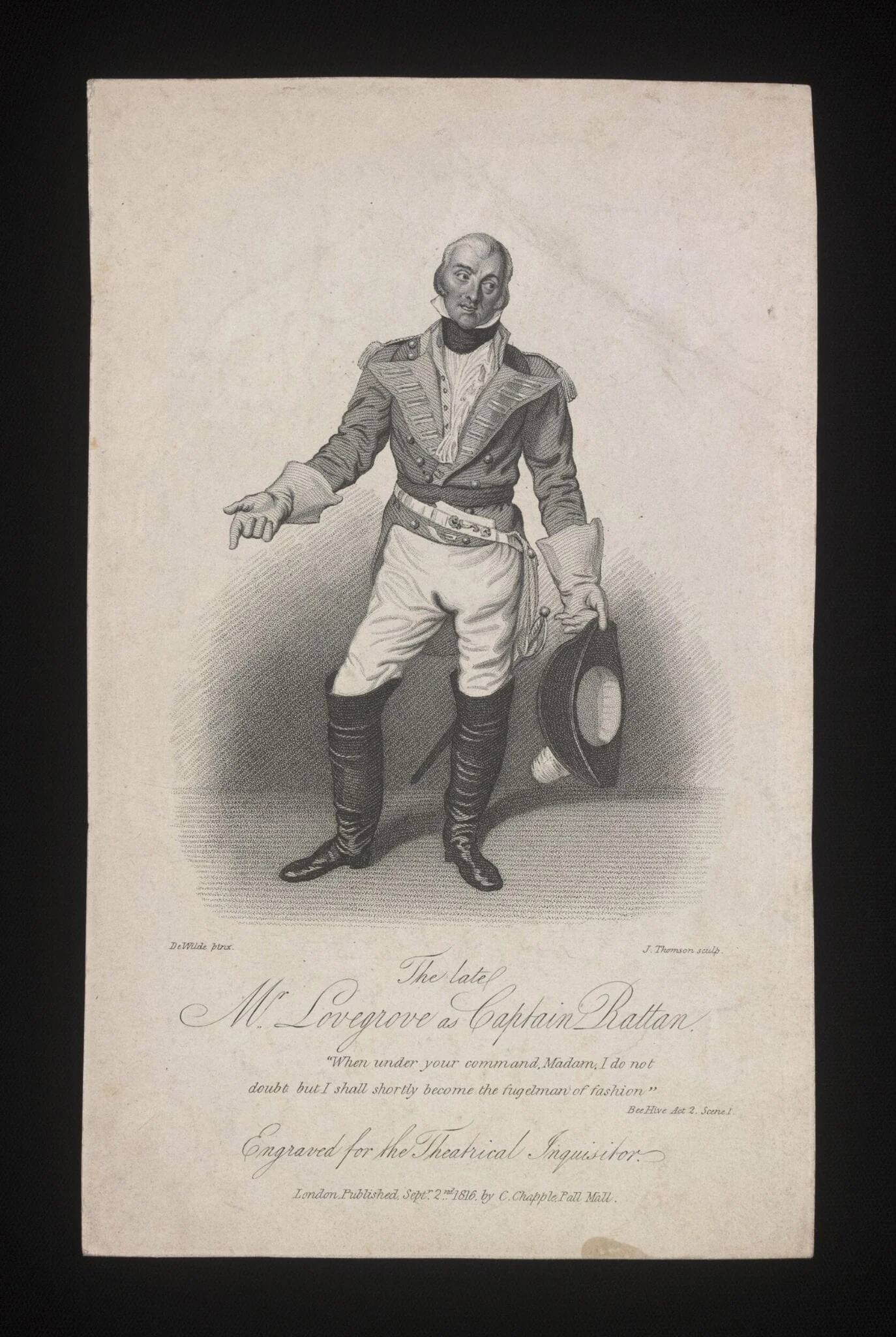 The late Mr Lovegrove as Captain Rattan, by James Thomson, 2