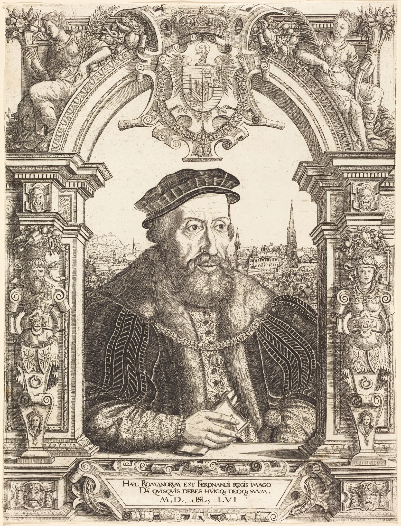 Ferdinand I, by Hanns Lautensack, ink, 1556