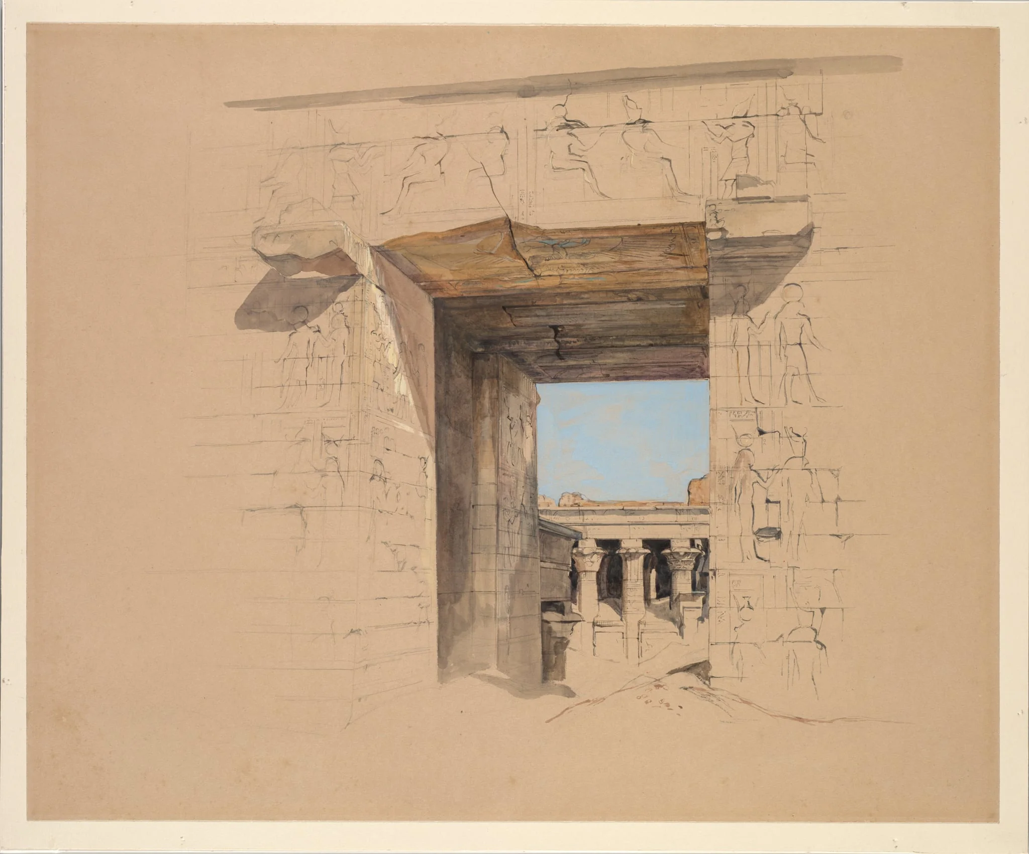 The Temple of Edfu: The Door of the Pylon, by John Frederick Lewis, 1850