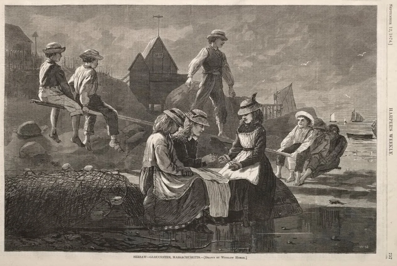 See Saw - Gloucester, Massachusetts, by Winslow Homer, 1874