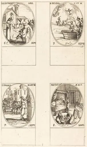 St. Eleutherius, Abbot; St. Regina; St. John; The Nativity of the Virgin