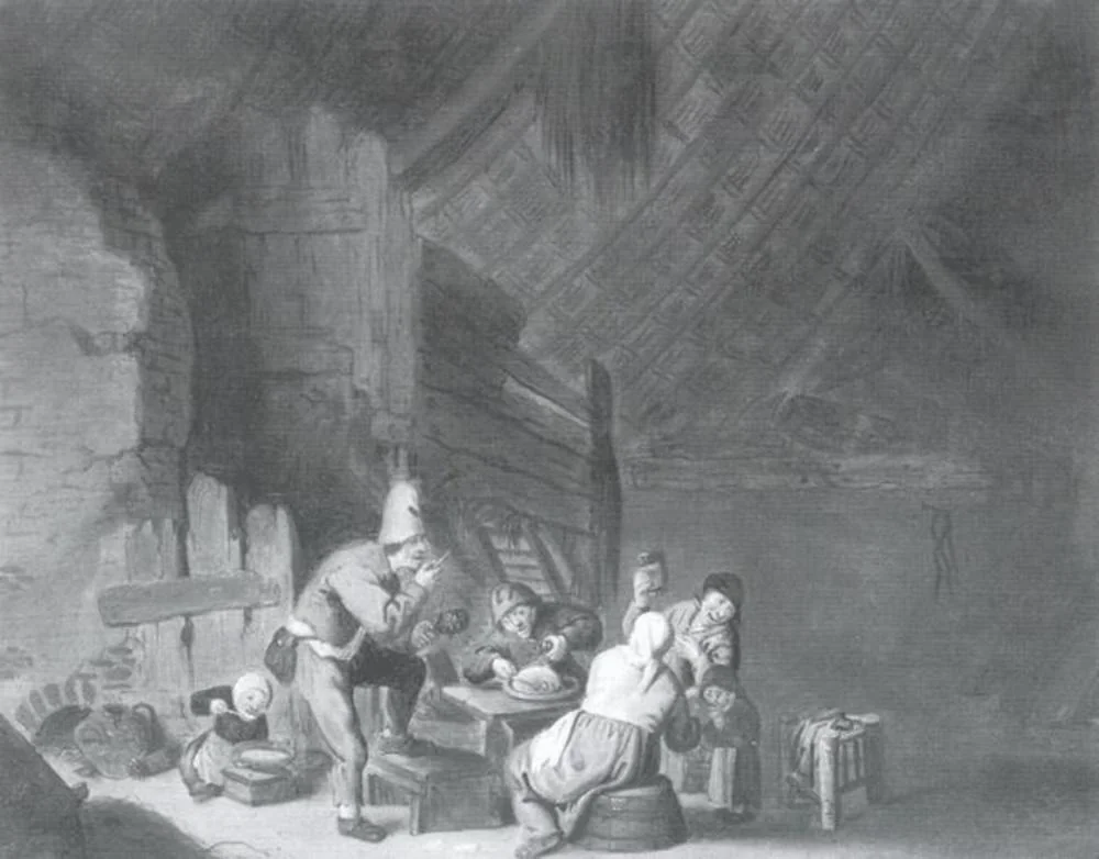 Interior of a Peasant's Cottage, by Unknown, oil, 1668