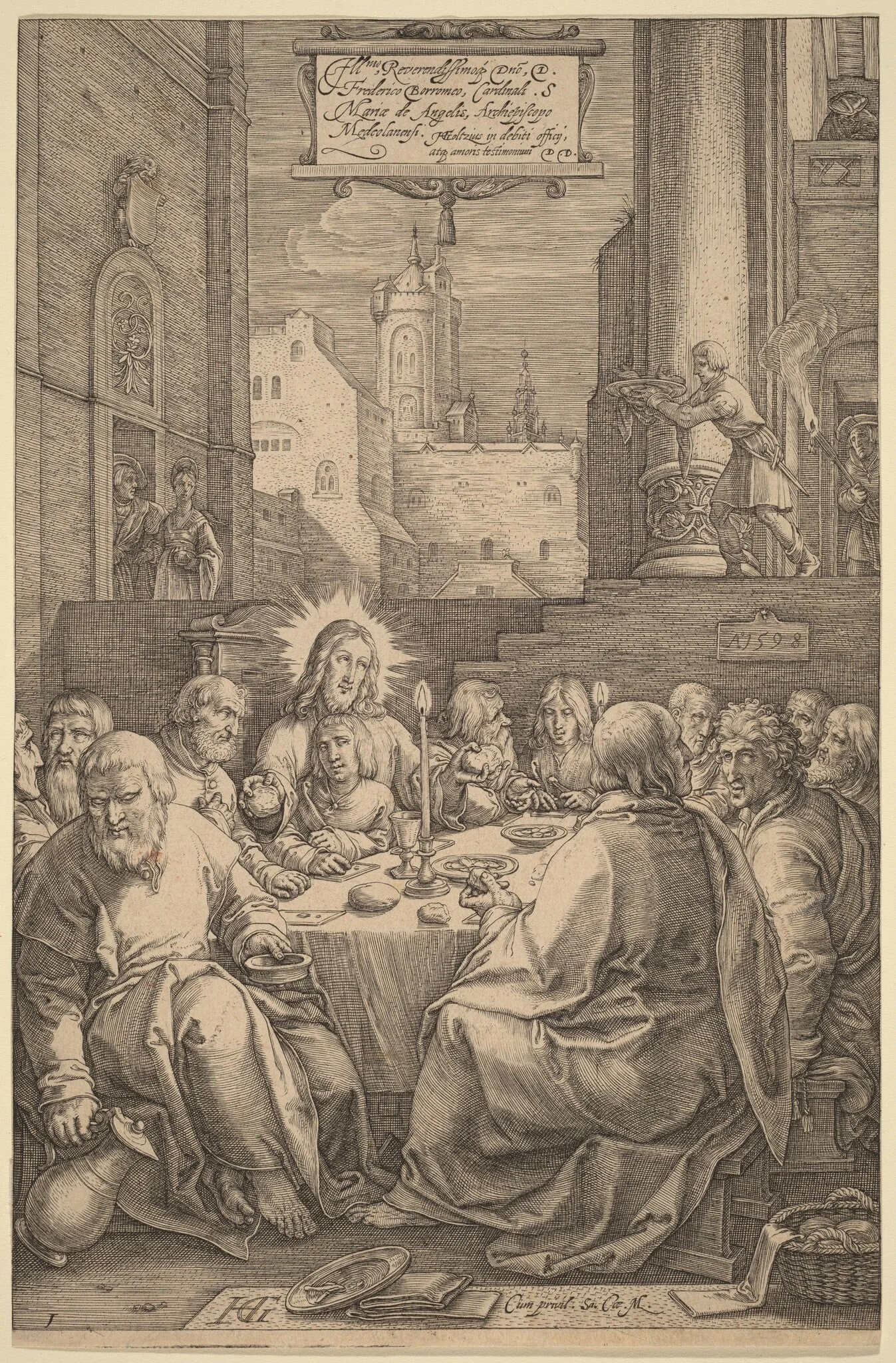 The Last Supper, by Hendrik Goltzius, ink, 1598