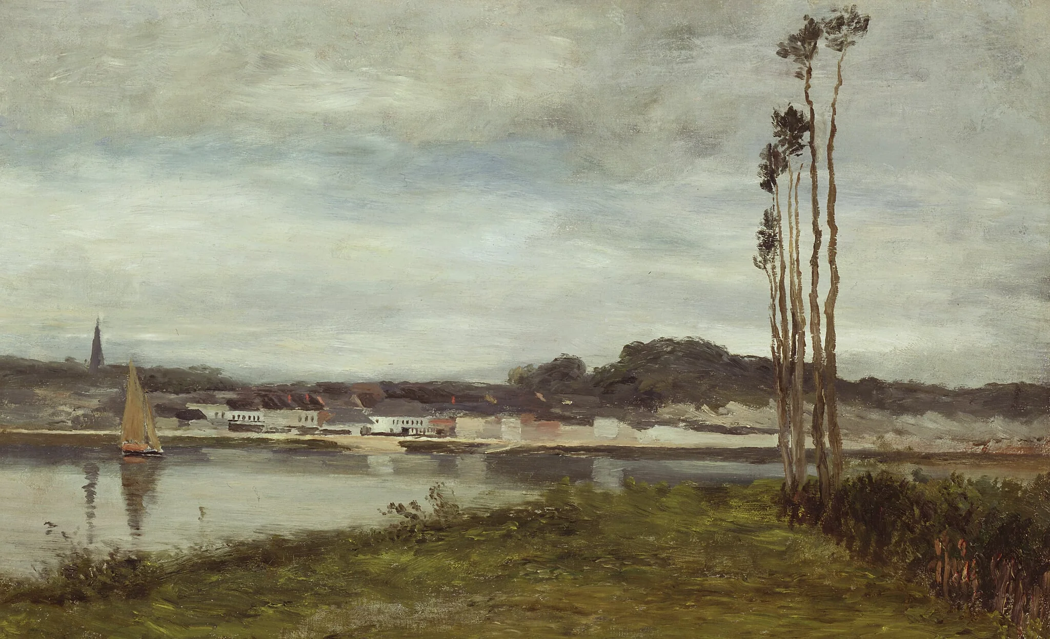 On the Seine, by Homer Dodge Martin, oil, 1895