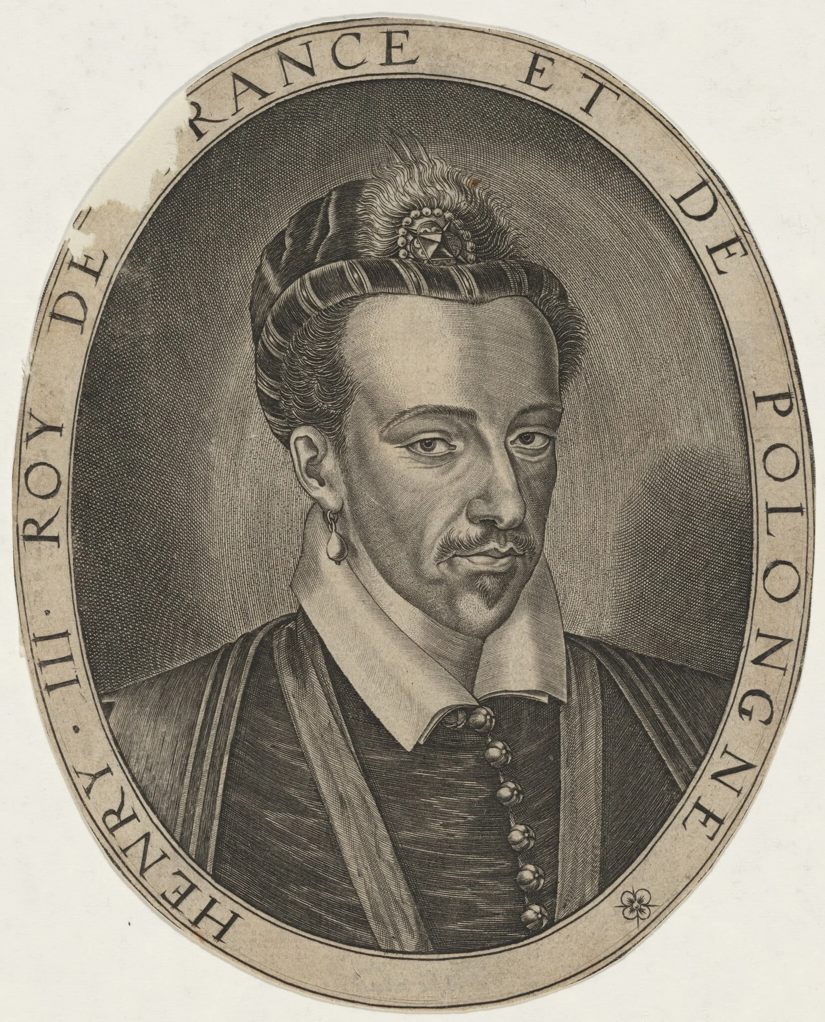 Henry III of France, by Thomas de Leu, ink, 1590