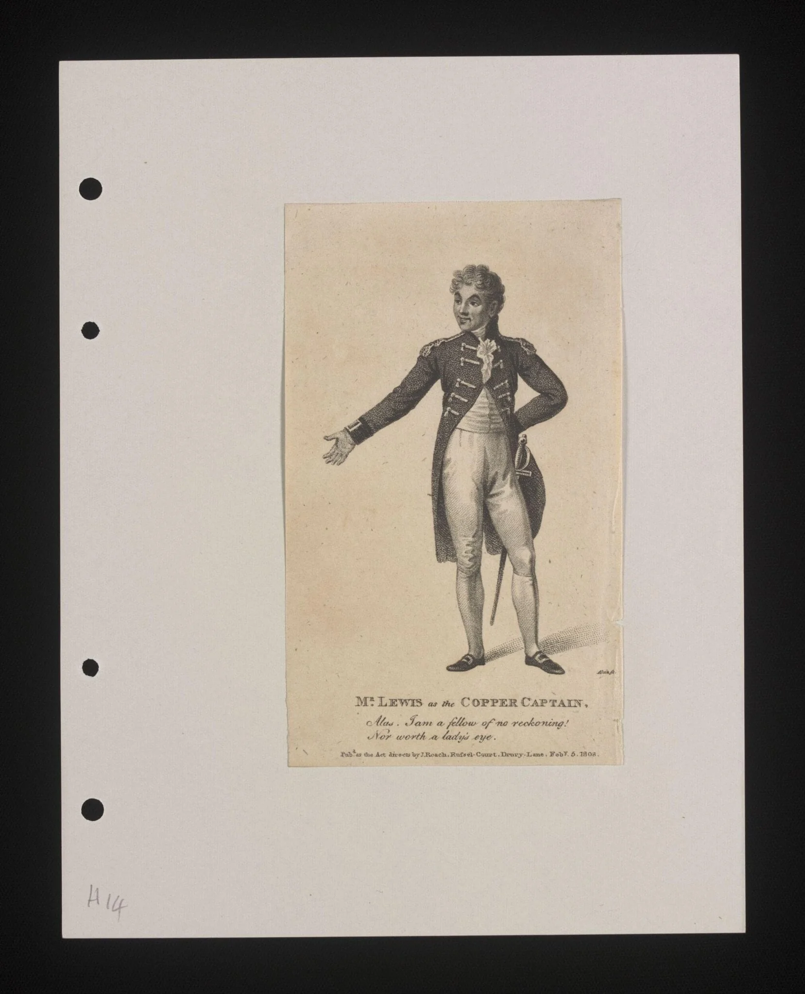Mr. Lewis as the Copper Captain