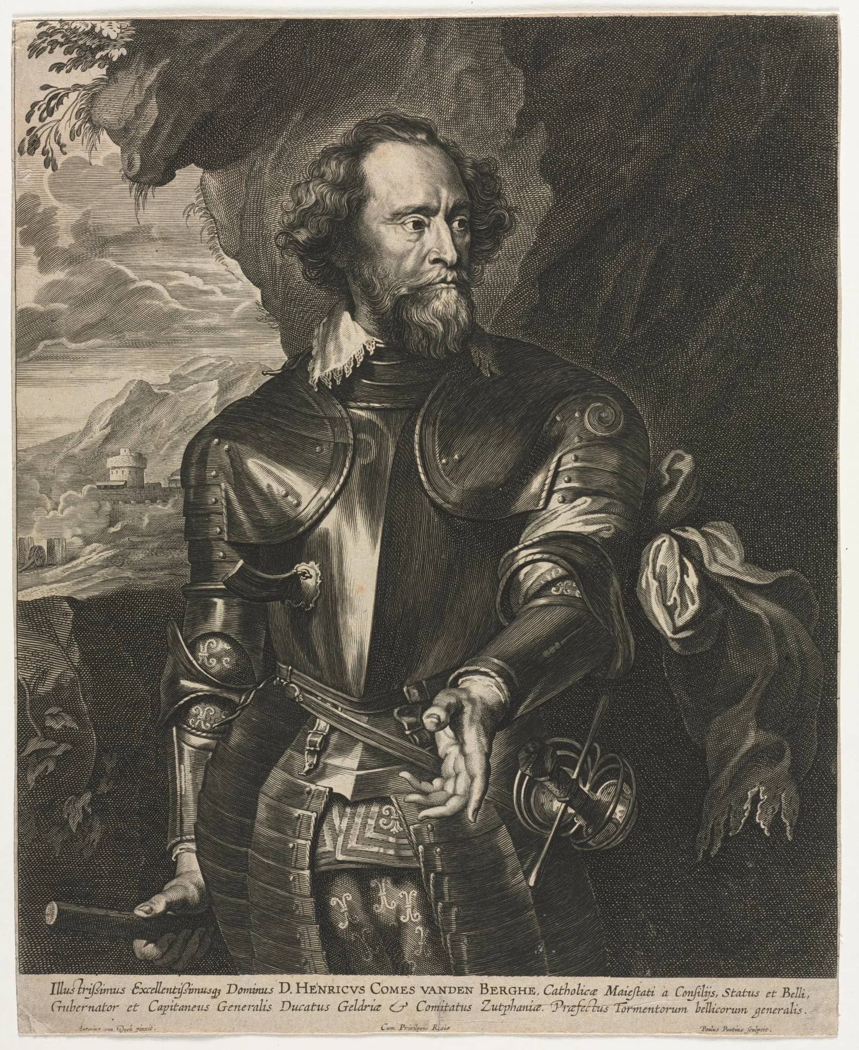 Portrait of Henry, Count van den Berghe, by Paulus Pontius, 1604